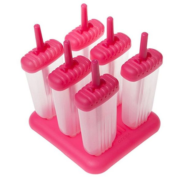 6Pcs réutilisable Popsicle moules glace font - Rose Foncé 