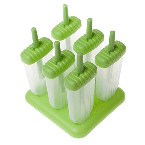 6Pcs réutilisable Popsicle moules glace font - Vert Oignon 