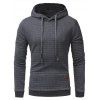 Pull-over à capuche à manches longues décontracté couleur unie Jacquard pour hommes - Gris Foncé S