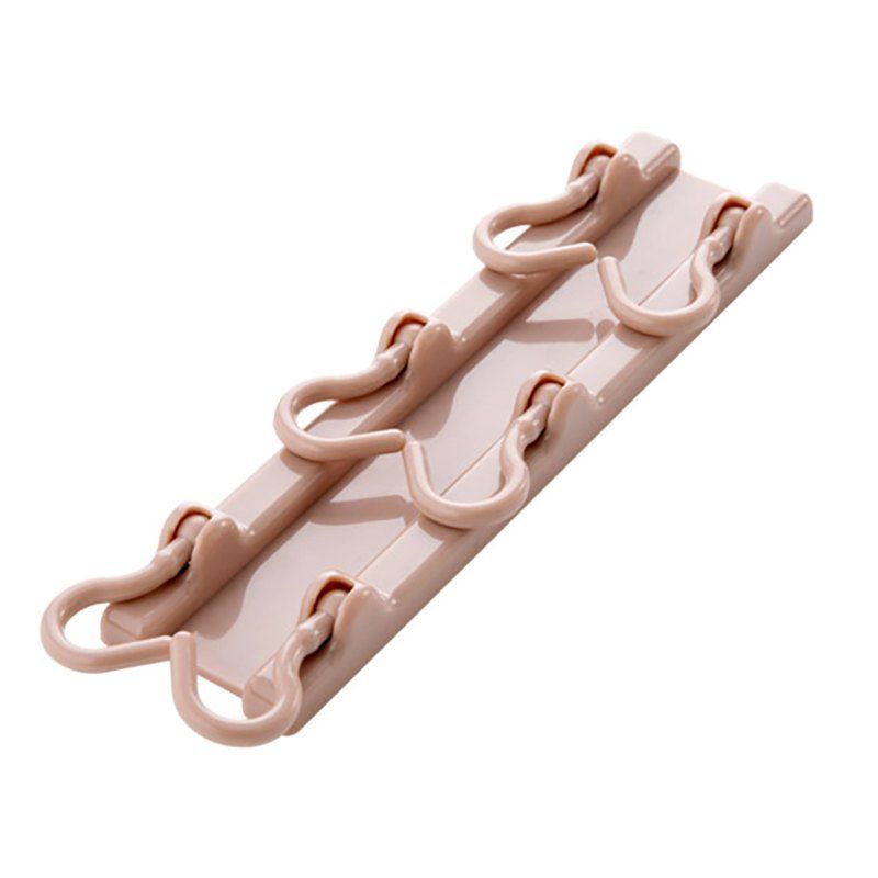 

Kitchen Cupboard 6 Hook Organizer Pantry Chest Tools Towels Hanger, Orange pink