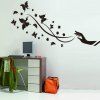 Papillon noir créatif papier peint papillon motif sticker décoration de la maison - Noir 