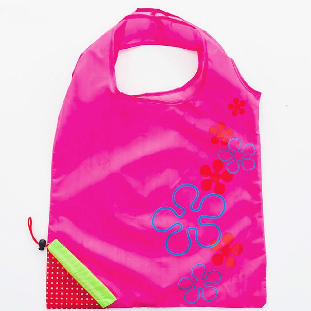 

Creative Environmental Storage Handbag Strawberry Foldable Shopping Bag, Rose red