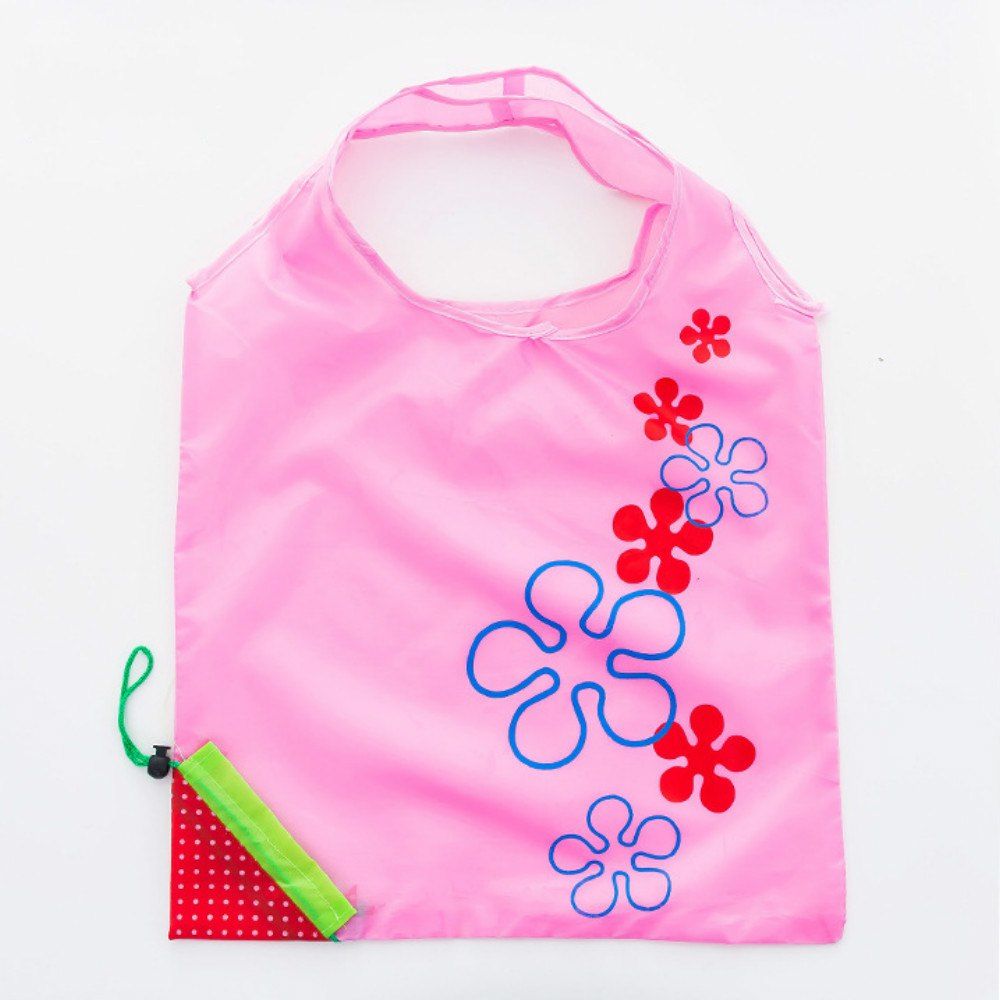 

Creative Environmental Storage Handbag Strawberry Foldable Shopping Bag, Pink