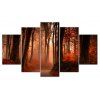 Sentier de la forêt rouge sans cadre imprimé toile Art Print 5PCS - multicolor 