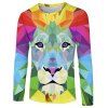 2018 Nouveau T-shirt à manches longues imprimé léopard de la mode 3D - multicolor M