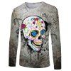 2018 New Fashion Skull 3D Imprimer T-shirt long - multicolor A 2XL
