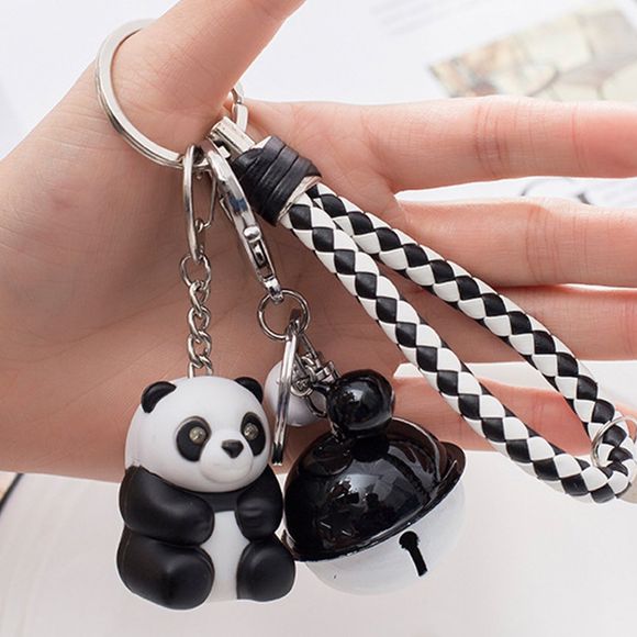Porte-clés Panda LED Keychain Flashlight avec son - Noir 