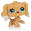 Rare Littlest Pet Shop Brun Cocker Spaniel Chien Fleur Oeil Animal Jouet - Jaune Canard Caoutchouc 