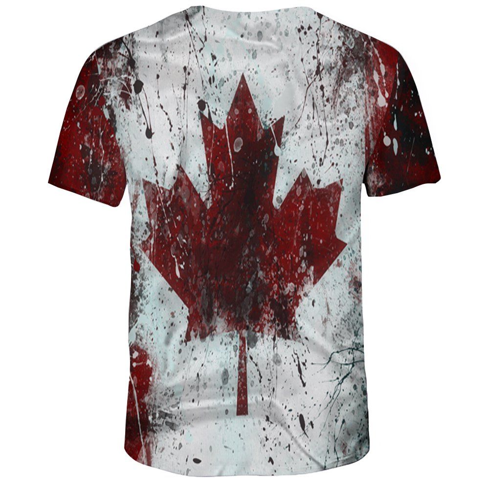 

2018 New Casual Fashion Leaf 3D Print Short T-Shirt, Multi