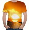 Élégant T-shirt à manches courtes New Morning Sun 3D Imprimé Hommes - Jaune M