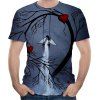 T-shirt à manches courtes Casual Fashion New Swing 3D pour homme - Ardoise grise 4XL