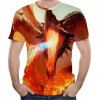 Manches courtes d'été de nouveaux hommes 3D avec T-shirt de Dragon à ailes de feu - multicolor 2XL