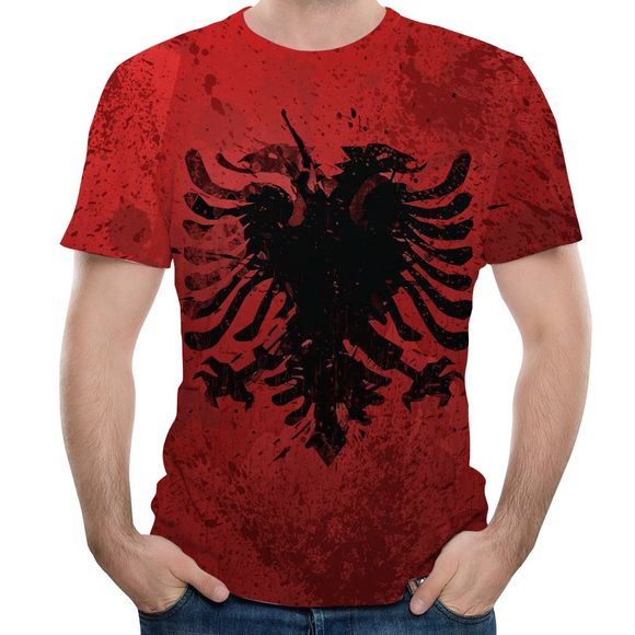 2018 T-shirt à manches courtes pour hommes - Rouge Amour 5XL