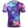 T-shirt à manches courtes imprimé numérique 3D Star pour homme - multicolor B 2XL