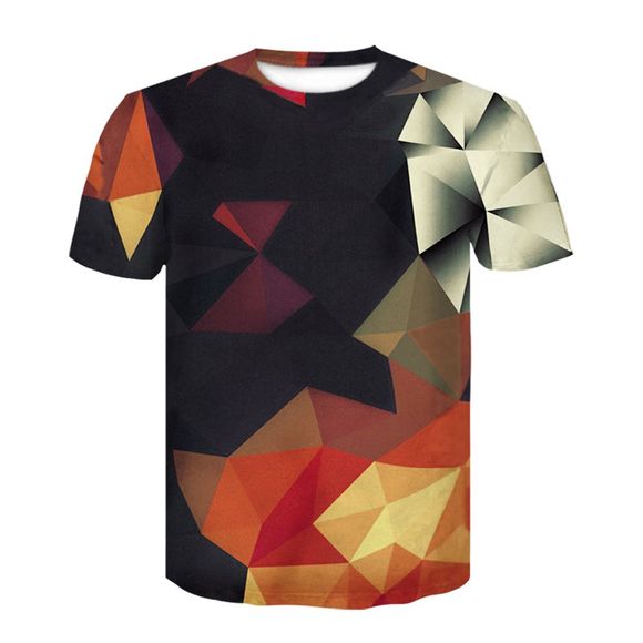 Personnalité à manches courtes de l'été 3D impression T-shirt Lingge - multicolor B XL