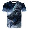 T-shirt féroce loup féroce d'impression numérique d'été des hommes des hommes - multicolor A 4XL