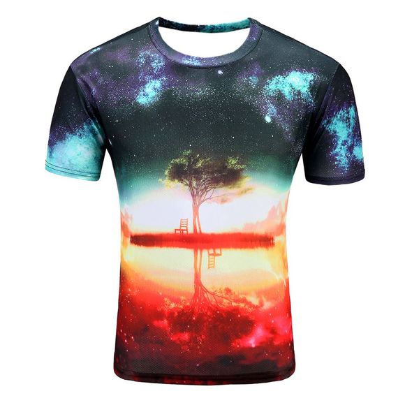 T-shirt en 3D à imprimé numérique pour hommes d'été - multicolor 4XL