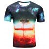 T-shirt en 3D à imprimé numérique pour hommes d'été - multicolor L