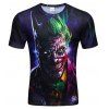 T-shirt lâche 3D à manches courtes imprimé clown 3D pour hommes - multicolor B M