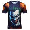T-shirt lâche 3D à manches courtes imprimé clown 3D pour hommes - multicolor E L