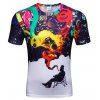 T-shirt à manches courtes imprimé smog 3D à manches courtes pour hommes - multicolor 2XL