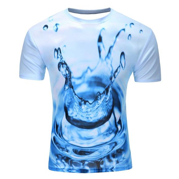 T-shirt à manches courtes à imprimé numérique 3D pour l'été - multicolor XL