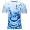 T-shirt à manches courtes à imprimé numérique 3D pour l'été - multicolor L