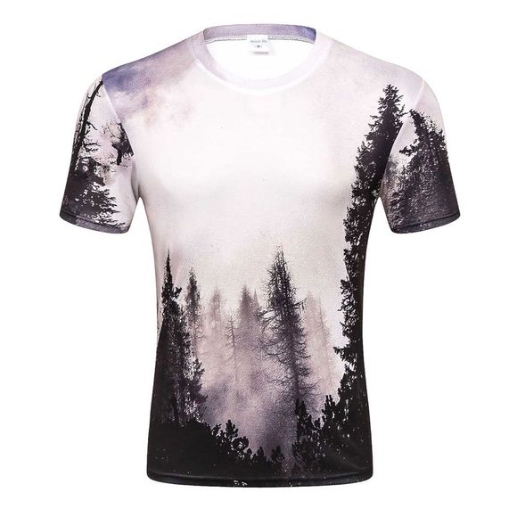 T-shirt 3D à manches courtes imprimé numérique pour homme - multicolor XL