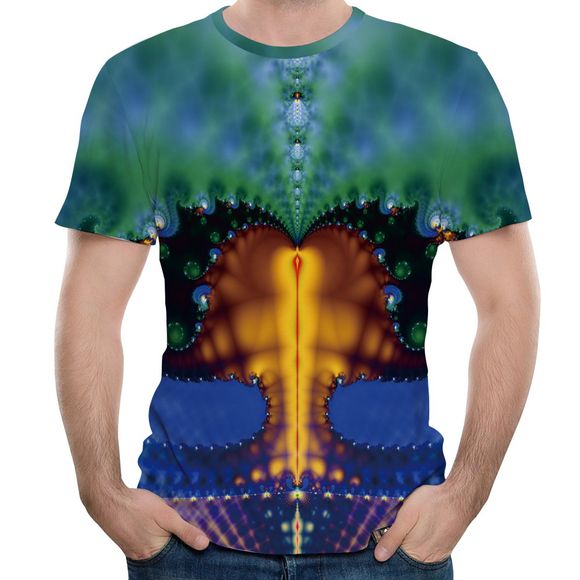 2018 New Men's Handsome T-Shirt impression 3D - multicolor 4XL