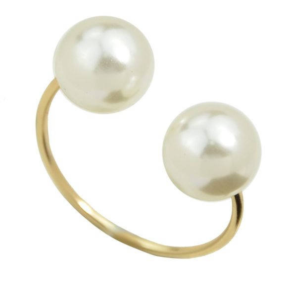Cercle de couleur or avec anneau de manchette à perle simulée - Or RESIZABLE