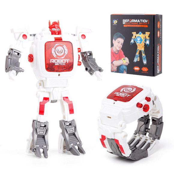 Enfants Transformers Rescue Bots Jouets 2 en 1 Montre de Robot Numérique - Blanc 