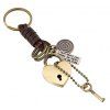 Porte-clé en alliage vintage Punk en cuir Keychain - Brun Doré 