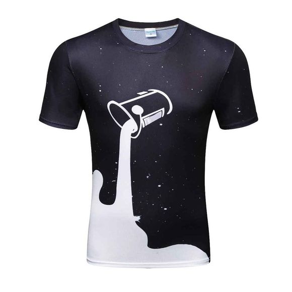 T-shirt lâche 3D à manches courtes à imprimé numérique à manches longues pour hommes - multicolor 3XL