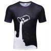 T-shirt lâche 3D à manches courtes à imprimé numérique à manches longues pour hommes - multicolor M