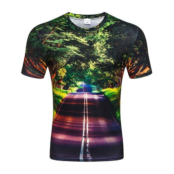 T-shirt 3D à manches courtes pour l'été numérique 3D Boulevard Homme - multicolor M