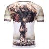 T-shirt 3D impression numérique à manches courtes pour homme - multicolor 3XL