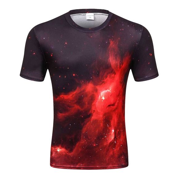 T-shirt d'été rouge à manches courtes pour l'été - multicolor XL