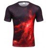T-shirt d'été rouge à manches courtes pour l'été - multicolor XL