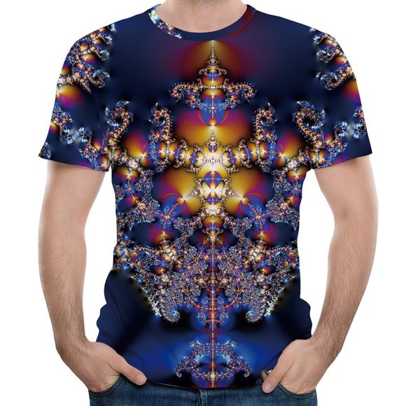 2018 personnalisé hommes Fashion Casual impression 3D T-shirt court - multicolor 5XL