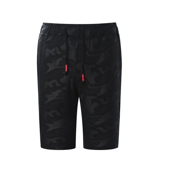 Mode d'été de camouflage d'été des hommes pantalons recadrés grande taille shorts occasionnels - Noir 4XL