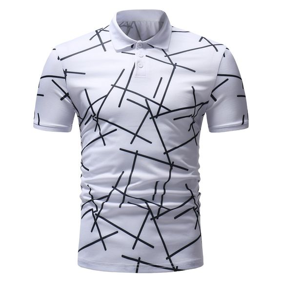 Chemise à manches courtes Summer Fangle pour hommes - Blanc 3XL