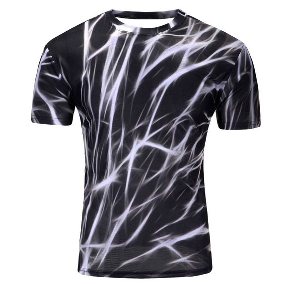 T-shirt 3D impression numérique à manches courtes pour homme - multicolor L