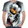 T-shirt à manches courtes à manches courtes pour hommes de loisirs 3D Summer Petals Skull - multicolor 6XL