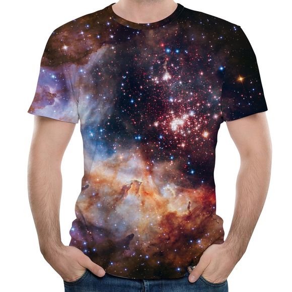 Été New Star Dot 3D Print T-shirt à manches courtes pour hommes - multicolor M