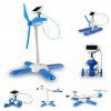 6 en 1 solaire jouet éducatif bricolage robot créatif cadeaux pour enfants - Bleu 