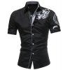 Shirt Décontracté Branché Dragon Imprimé à Manches Courtes Pour Homme Nouveau d'Eté 2018 - Noir XL