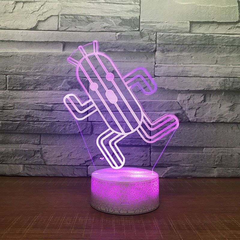 

Cactus Pattern Touch Colors Changing LED Night Light, Milk white