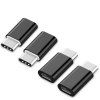 Convertisseurs d'Adaptateurs de Charge de Données USB Type-C Vers Micro USB 4 Pièces - Noir 