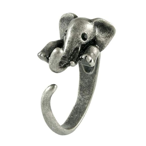 Belles anneaux uniques de partie de doigt d'éléphant pour le cadeau de Noël de femmes - Argent ONE-SIZE
