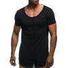 2018 Men's Casual Fashion Round Neck Slim Short Sleeve T-Shirt - BLACK M